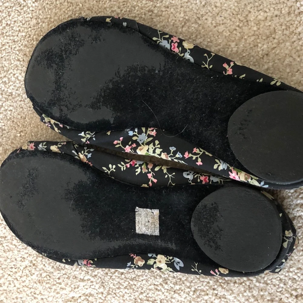 Floral Black Ballet Flats - Women's Slip-On Flats